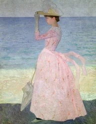 Nő napernyővel, 1890